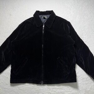 Vintage Old Navy Black Velvet Bomber Jacket‎ Womens Small Minimalist Grunge Boho